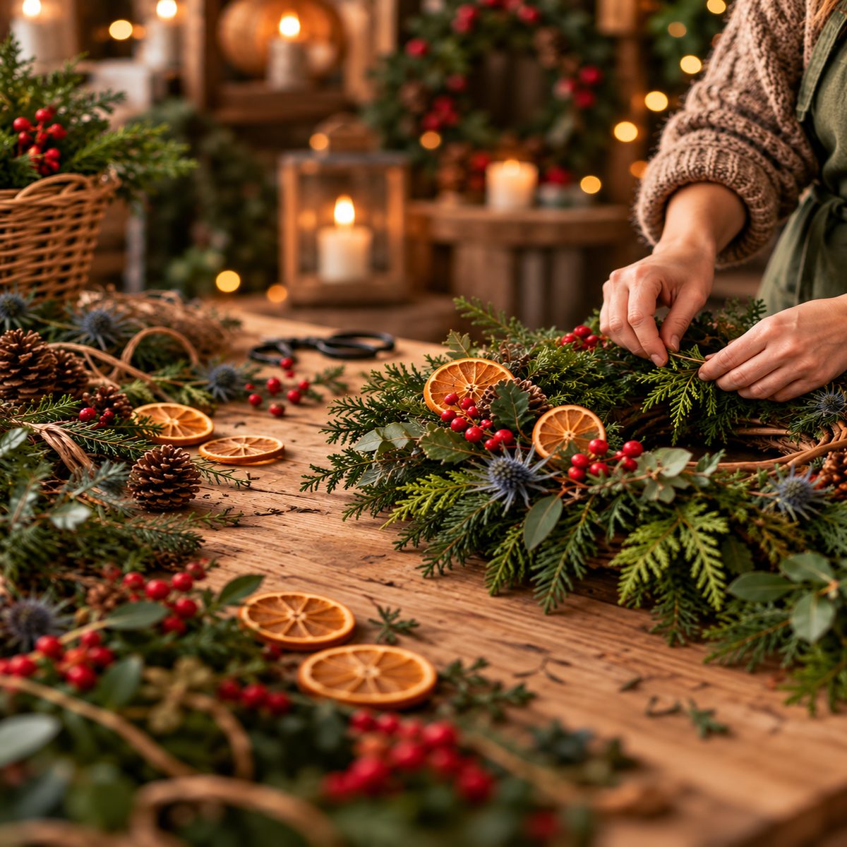 Christmas Wreath Making Cornwall | Polgoon