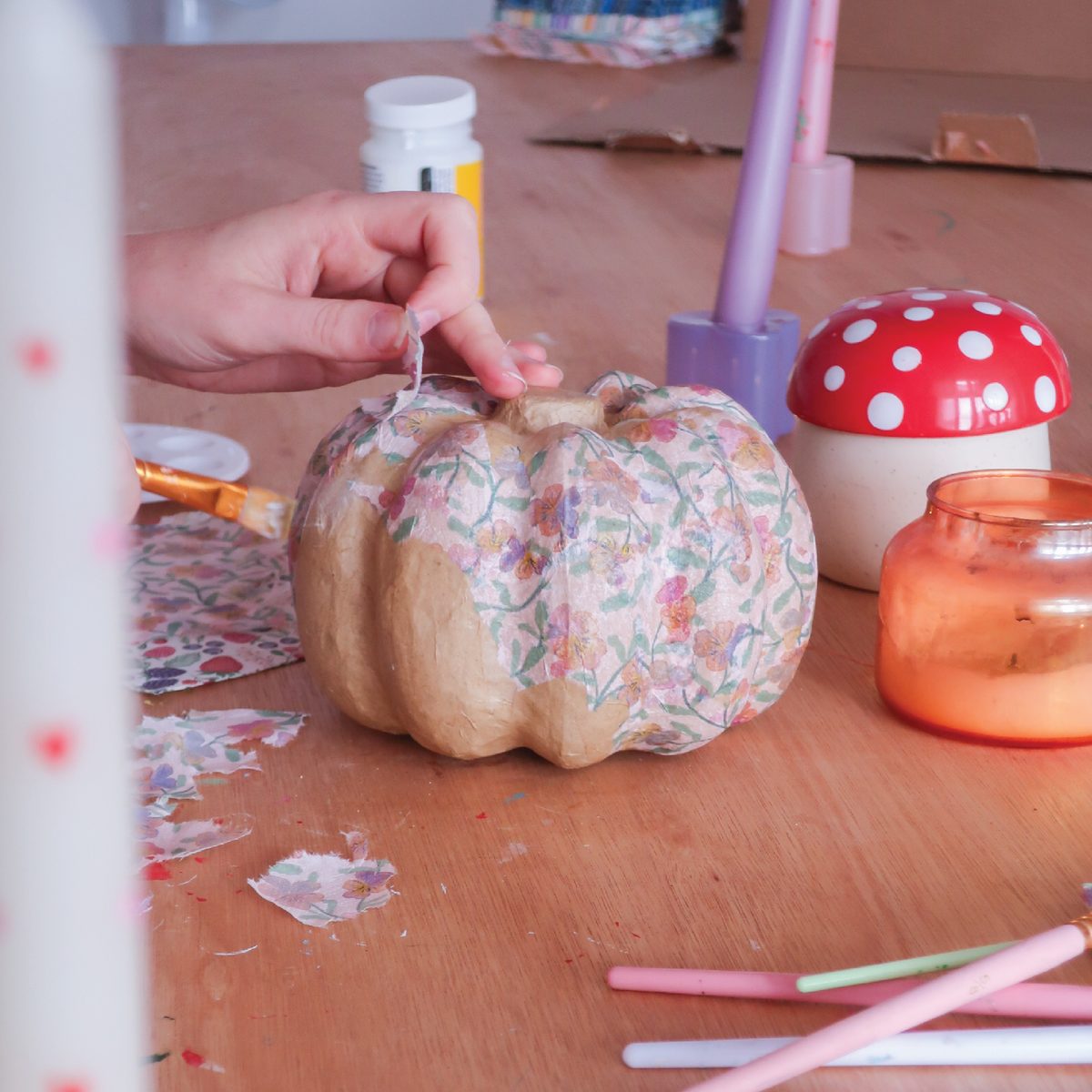 Decoupage Pumpkins at In The Making