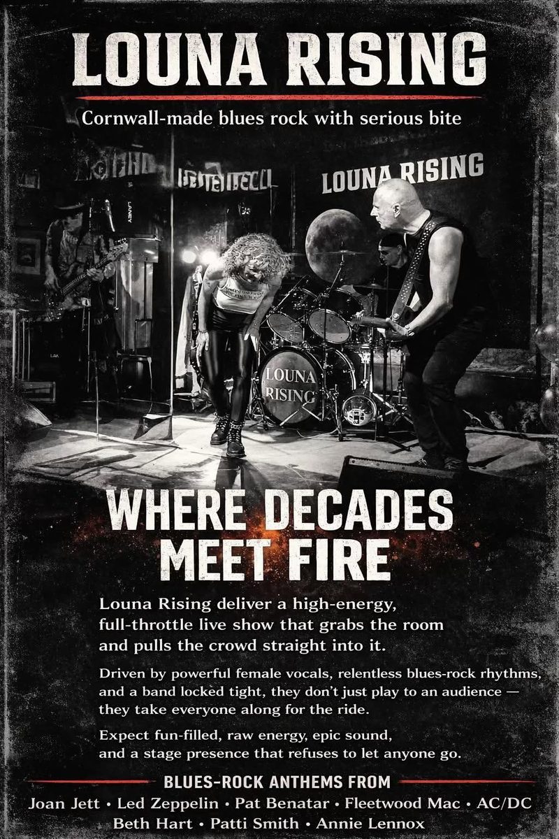 Louna Rising New Year's Eve rock and blues night
