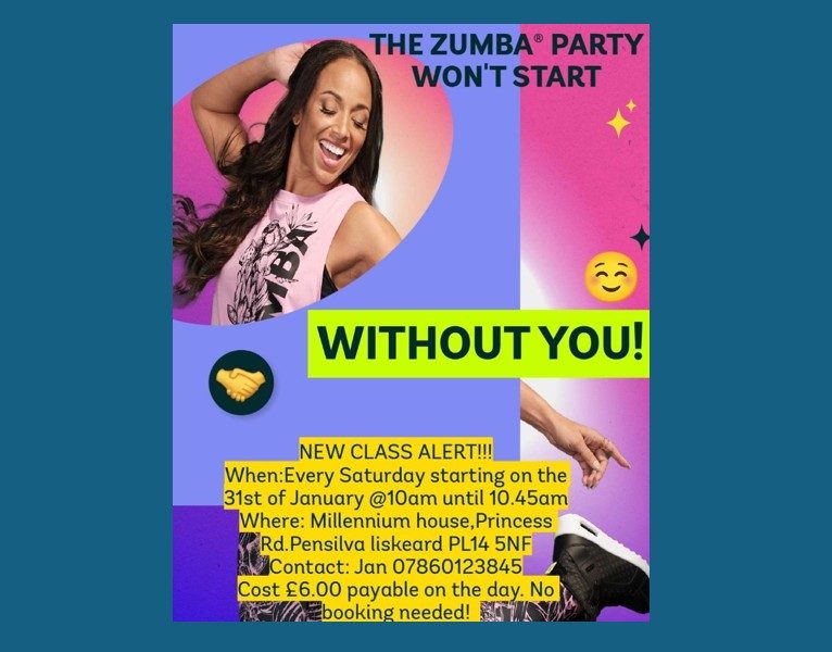 Saturday Zumba class in Liskeard